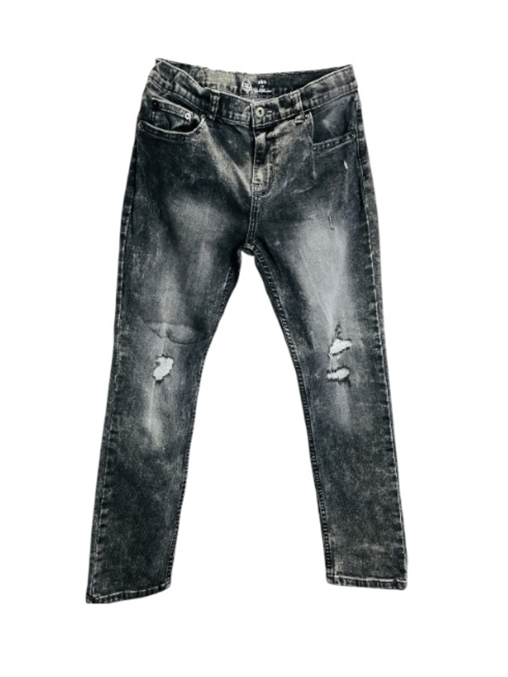 Wonder Nation EUC Junior Slim Straight Distressed Black Jeans - Picture 3 of 9